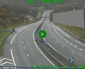 Caméra routière sur l'autoroute A20 à Noailles, en périphérie de Brive-la-Gaillarde. Vue orientée vers Toulouse