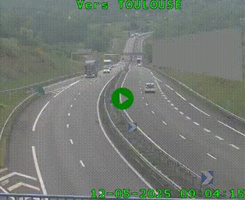 Caméra routière sur l'autoroute A20 à Noailles, en périphérie de Brive-la-Gaillarde. Vue orientée vers Toulouse