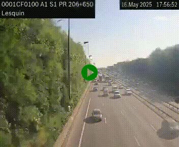Webcam autoroute A1 à hauteur de Lesquin. Vue orientée vers Lille