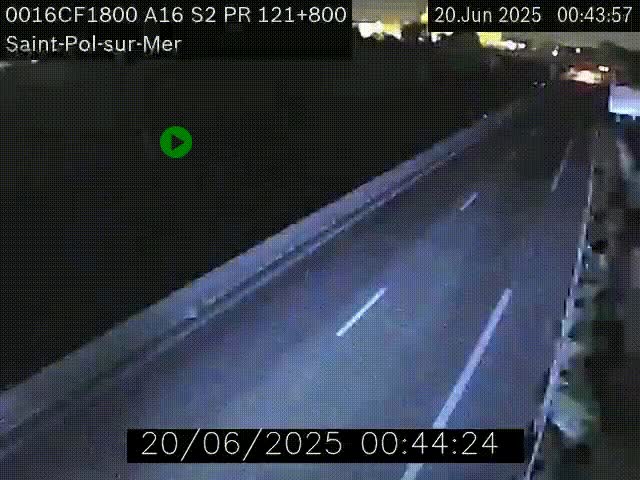 Webcam autoroute A16 à proximité de Dunkerque, à hauteur de la sortie Saint-Pol-sur-Mer. Vue orientée vers Calais