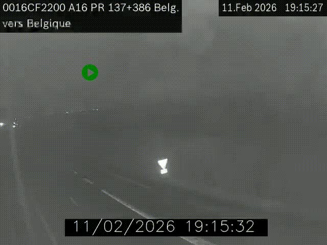 Webcam à la frontière franco-belge au niveau de Bray-Dunes/De-Panne sur l'autoroute A16. Vue orientée vers la Belgique