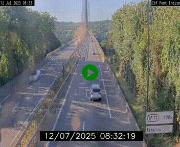 Webcam sur la N165 après le Pont de l'Iroise, à l'entrée de Brest