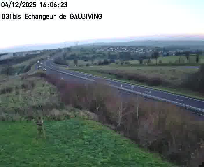 Dispositif d’observation sur D31bis (France) à Gaubiving, en direction de Sarreguemines, offrant une visualisation fiable des conditions de circulation.