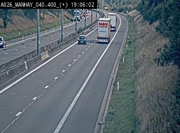 Webcam autoroute A26/E25 à hauteur de Manhay, avant la jonction avec la N651 en direction de Luxembourg - BK 40.4