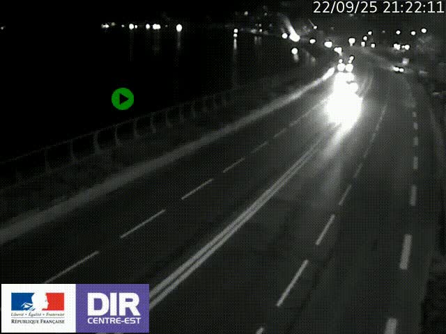 Webcam sur le quai Parjot à Vienne, aux Portes de Lyon, sur la Nationale 7, à la jonction avec le boulevard du Rhône-nord (D1407), caméra orientée vers Lyon