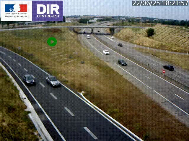 Webcam sur le contournement de Valence, sur la Nationale 7, caméra orientée vers Lyon