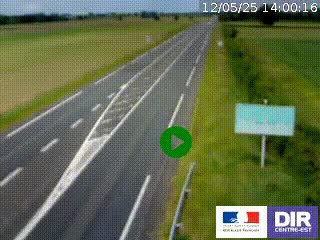 Webcam routière sur la RN7 à hauteur de Toulon-sur-Allier, entre Moulins et Vichy