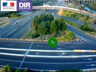 Webcam traffic à Grenoble-sud sur l'autoroute A480. Vue orientée vers l'entrée et la sortie de Grenoble