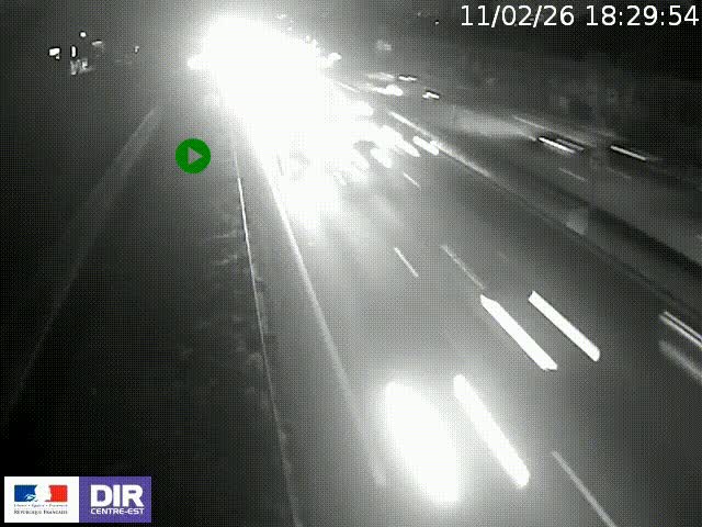 Webcam à Bron sur l'A43 à la jonction avec le boulevard périphérique de Lyon (D383). Vue orientée vers Lyon