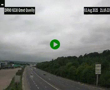 Webcam routière sur N338 à hauteur de Grand-Quevilly en périphérie de Rouen. Vue orientée vers Rouen