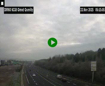 Webcam routière sur N338 à hauteur de Grand-Quevilly en périphérie de Rouen. Vue orientée vers Rouen