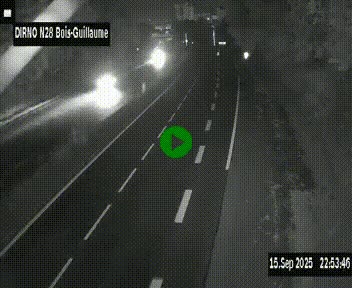 Webcam routière à hauteur de Bois-Guillaume en périphérie de Rouen. Vue orientée vers Rouen