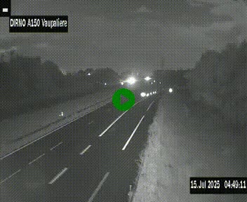 Webcam autoroute A150 à hauteur de La Vaupalière en périphérie de Rouen. Vue orientée vers Rouen