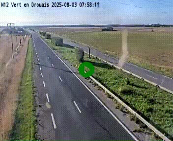 Webcam à hauteur de Vert-en-Drouais sur la N12, en périphérie de Dreux. Vue orientée vers Alençon
