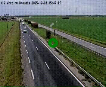 Webcam à hauteur de Vert-en-Drouais sur la N12, en périphérie de Dreux. Vue orientée vers Alençon