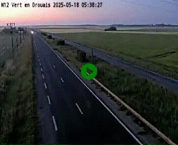 Webcam à hauteur de Vert-en-Drouais sur la N12, en périphérie de Dreux. Vue orientée vers Alençon