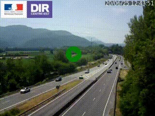 Caméra trafic à Meylan sur la Rocade-Sud de Grenoble en direction d'Aix-en-Provence