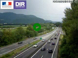 Caméra trafic à Meylan sur la Rocade-Sud de Grenoble en direction d'Aix-en-Provence