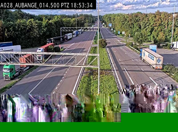 Webcam autoroute Belgique - Aubange - A28 direction Arlon - BK 14