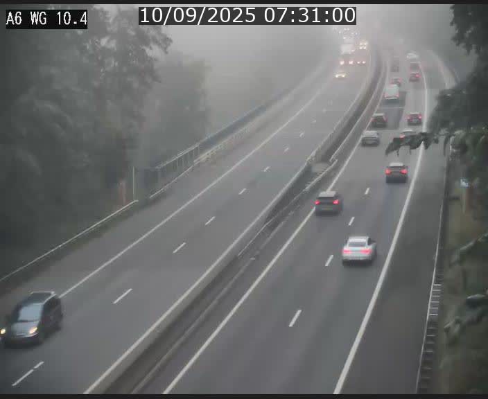 Traffic live webcam Luxembourg Mamer - A6 - BK 10.4 - direction Luxembourg/France/Allemagne