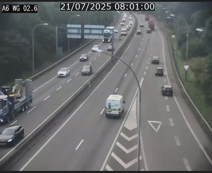 Traffic live webcam Luxembourg Croix de Cessange - A6 - BK 2.6 - direction France/Allemagne