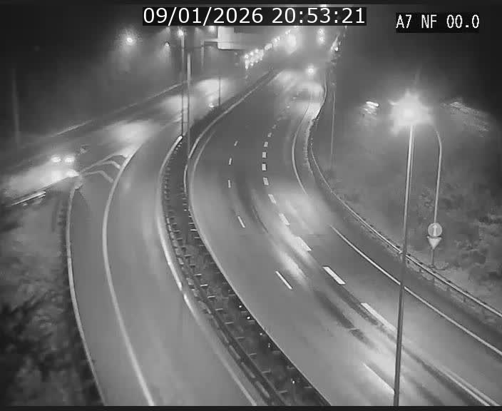 Caméra autoroute Luxembourg A7 - Echangeur A1/A7 Grünewald direction Tunnel Stafelter