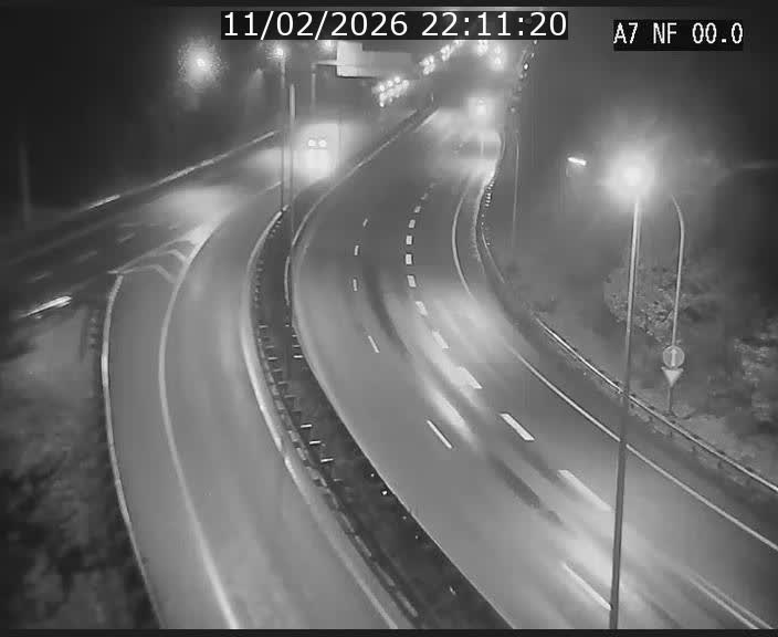 Caméra autoroute Luxembourg A7 - Echangeur A1/A7 Grünewald direction Tunnel Stafelter