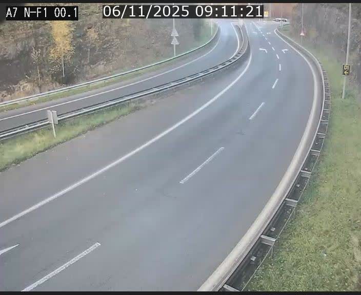 Webcam autoroute Luxembourg A7 située dans la sortie 1 Waldhof, vers la N11, avant le Tunnel Stafelter
