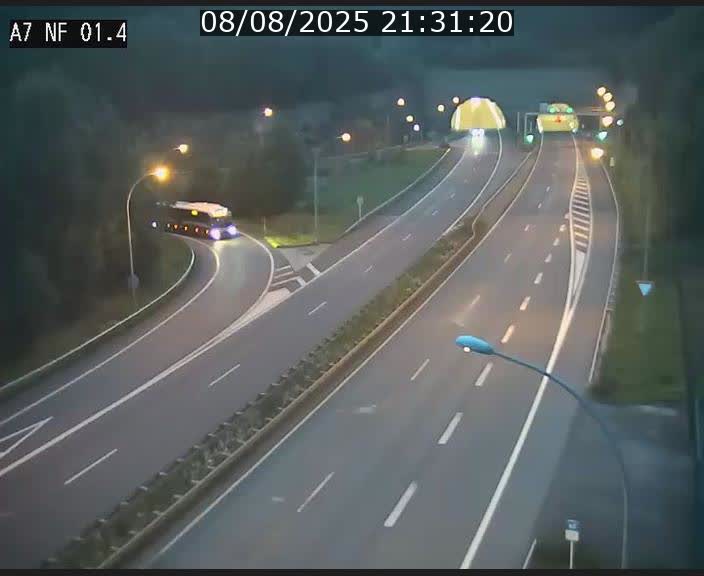 Caméra autoroute Luxembourg A7 - Echangeur Waldhaff - direction Tunnel Stafelter