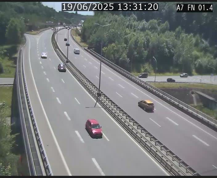 Caméra autoroute Luxembourg A7 - Tunnel Stafelter - direction Echangeur Grünewald