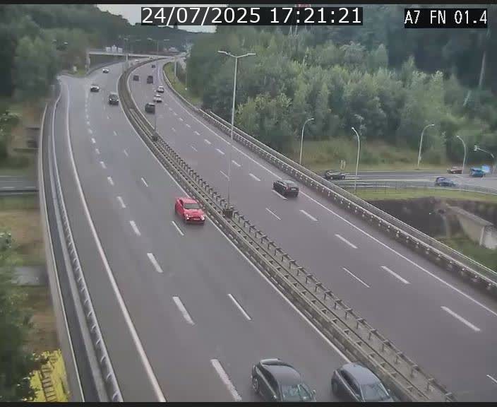 Caméra autoroute Luxembourg A7 - Tunnel Stafelter - direction Echangeur Grünewald