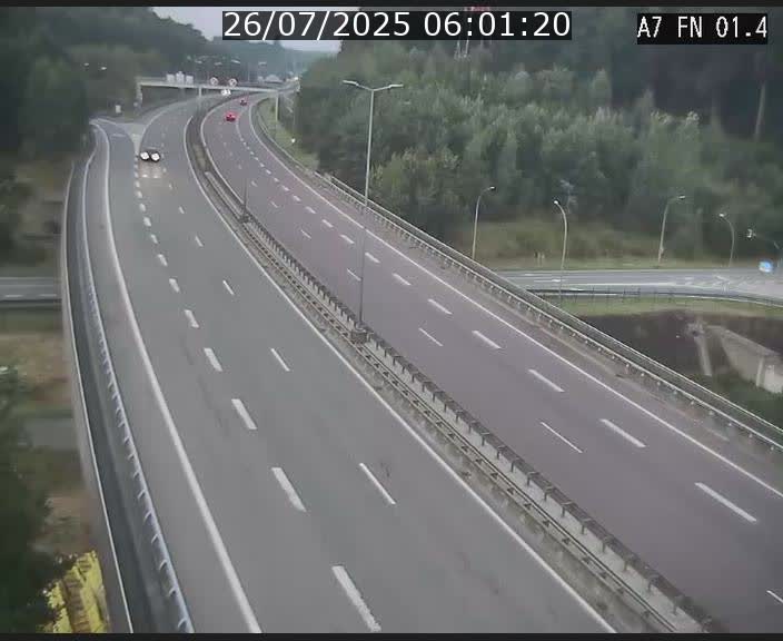 Caméra autoroute Luxembourg A7 - Tunnel Stafelter - direction Echangeur Grünewald