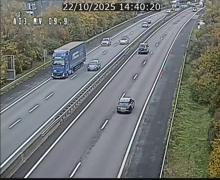 Webcam Autoroute à la Croix de Bettembourg - A3 - BK 9.9 - direction Luxembourg-Ville