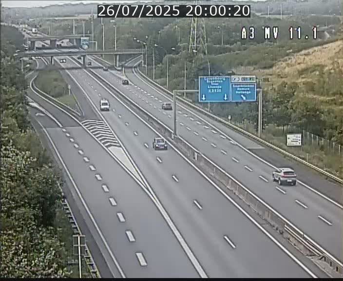 Traffic live webcam Luxembourg Croix de Bettembourg A3 - BK 11.1 - direction Luxembourg-ville