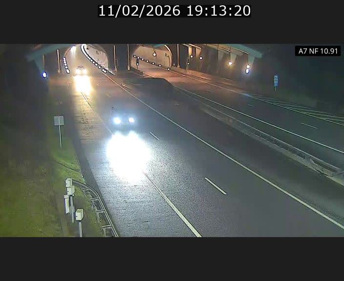 Caméra trafic Luxembourg - A7, Tunnel Gousselerbierg, entrée sud, direction Mersch