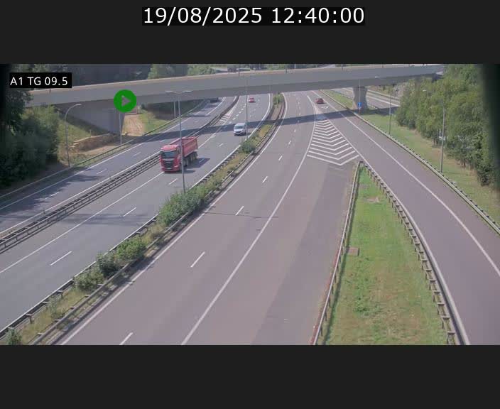 Traffic live webcam Luxembourg Jonction Grünewald - A1 direction Luxembourg-ville - BK 9.5