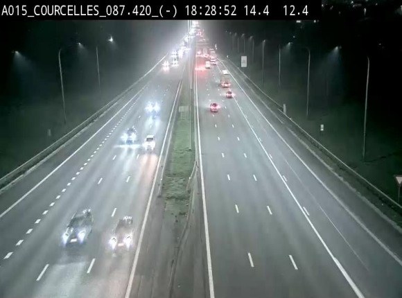 Webcam autoroute Belgique - Viesville - E42 direction Mons - BK 84.35