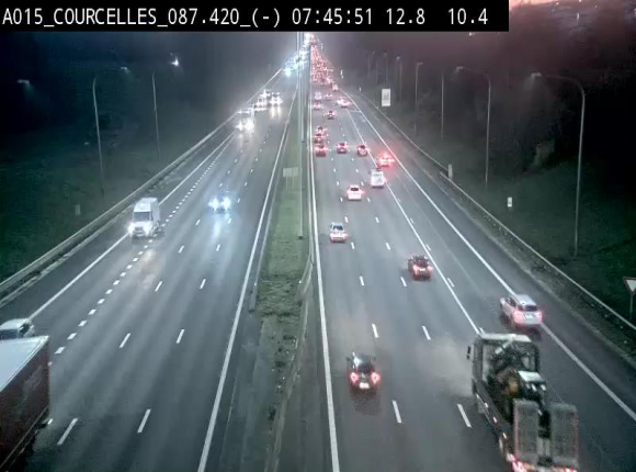 Webcam autoroute Belgique - Viesville - E42 direction Mons - BK 84.35