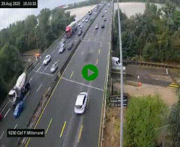 Webcam sur le périphérique de Bordeaux à l'est de la ville. Caméra située sur le Pont Mitterand sur la N230