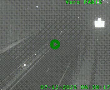 Caméra routière sur l'autoroute A20 au nord de Limoges, à la jonction avec la N520. Vue orientée vers Paris