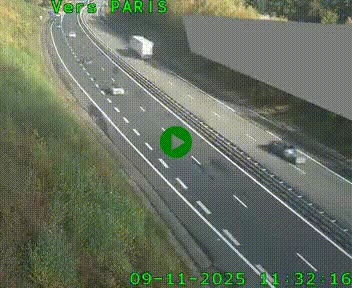Caméra routière sur l'autoroute A20 à Saint-Pardoux-l'Ortigier, à la jonction avec l'A89. Vue orientée vers Paris