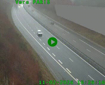 Caméra routière sur l'autoroute A20 à Saint-Pardoux-l'Ortigier, à la jonction avec l'A89. Vue orientée vers Paris