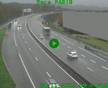 Caméra routière sur l'autoroute A20 à Brive-la-Gaillarde, à la jonction avec l'A89. Vue orientée vers Paris