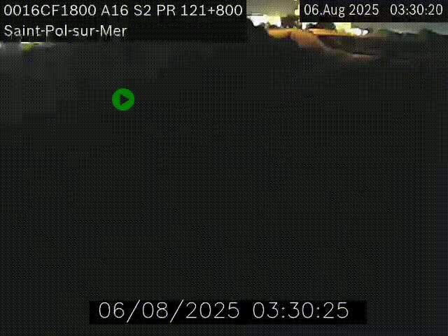 Webcam autoroute A16 à proximité de Dunkerque, à hauteur de la sortie Saint-Pol-sur-Mer. Vue orientée vers Calais