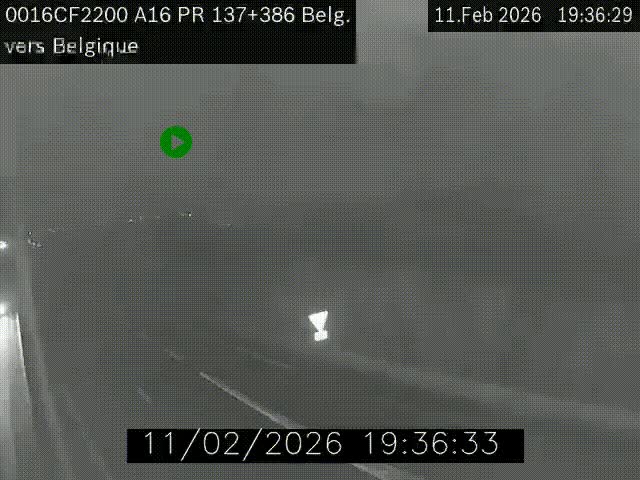 Webcam à la frontière franco-belge au niveau de Bray-Dunes/De-Panne sur l'autoroute A16. Vue orientée vers la Belgique