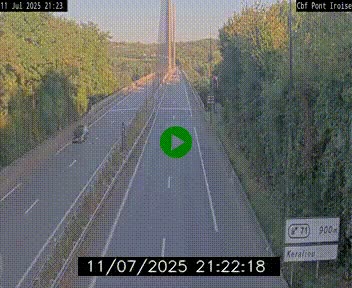Webcam sur la N165 après le Pont de l'Iroise, à l'entrée de Brest