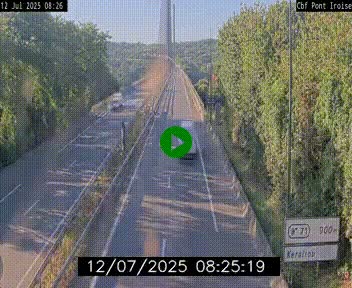 Webcam sur la N165 après le Pont de l'Iroise, à l'entrée de Brest