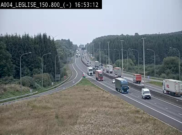 Webcam E411 dans la Côte de Léglise. Vue orientée vers Bruxelles