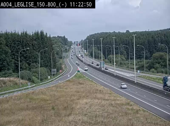 Webcam E411 dans la Côte de Léglise. Vue orientée vers Bruxelles
