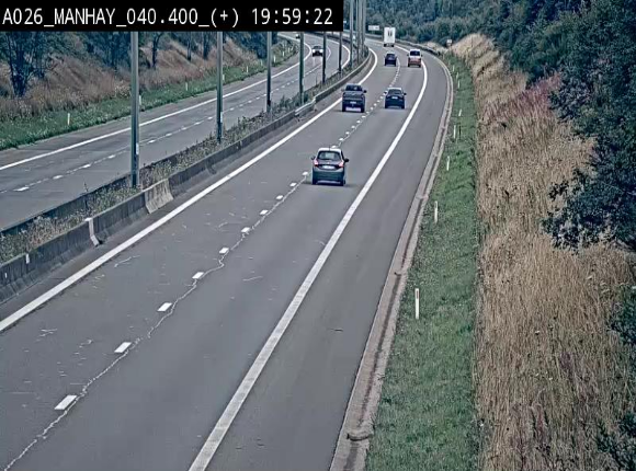 Webcam autoroute A26/E25 à hauteur de Manhay, avant la jonction avec la N651 en direction de Luxembourg - BK 40.4